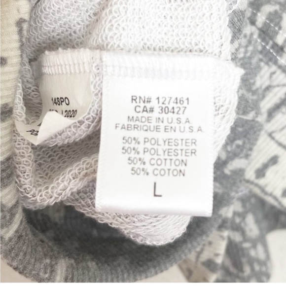 Wildfox Wetland Sommers Sweatshirt Size Large Gator-inspired Print Gray Crewneck - Picture 6 of 8